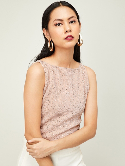 

CODE by Lifestyle Women Pink Self Design Top
