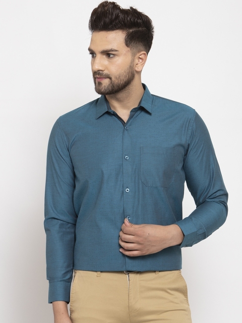 

JAINISH Men Blue Regular Fit Solid Formal Shirt