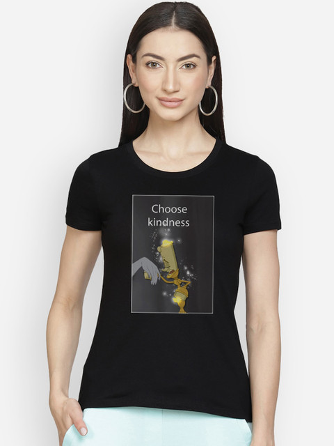 

Free Authority Women Black Disney Princess Print T-shirt