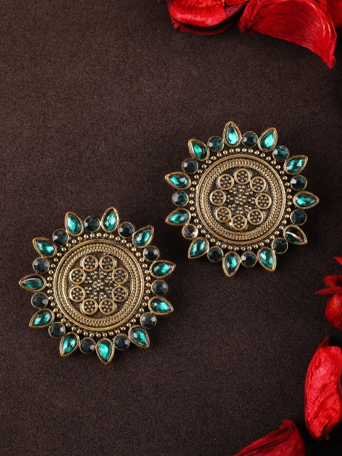 

Rubans Gold-Plated Oxidised Handcrafted Contemporary Studs