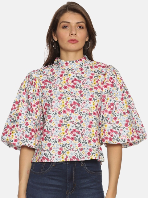 

ISU Women Pink Printed Pure Cotton Top