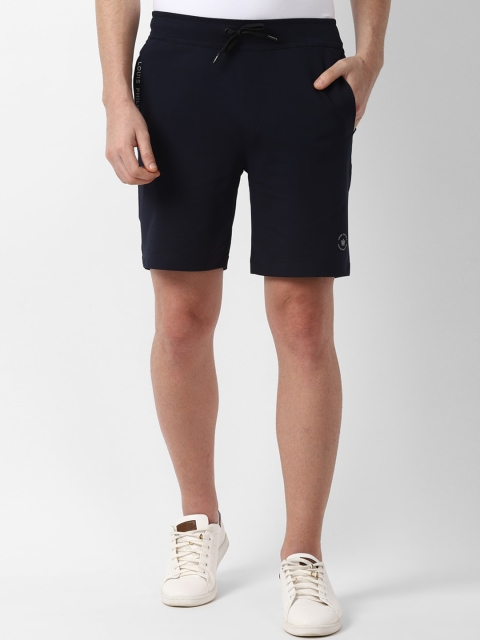 

Louis Philippe Men Navy Blue Solid Slim Fit Regular Shorts