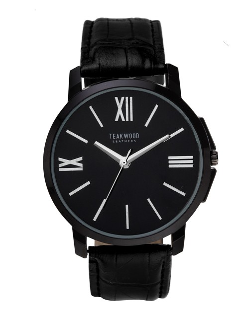 

Teakwood Leathers Men Black Analogue Watch