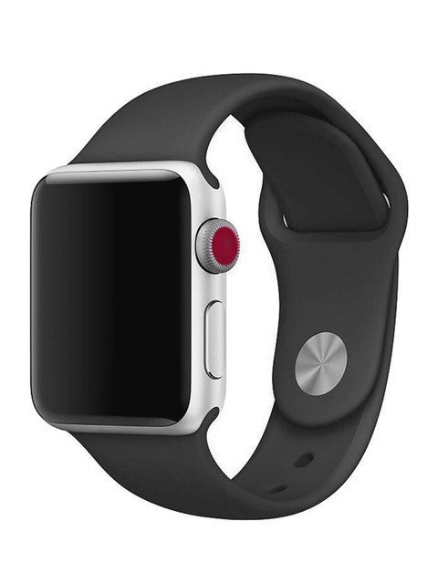 

TREEMODA Unisex Black Apple iWatch Silicone Strap
