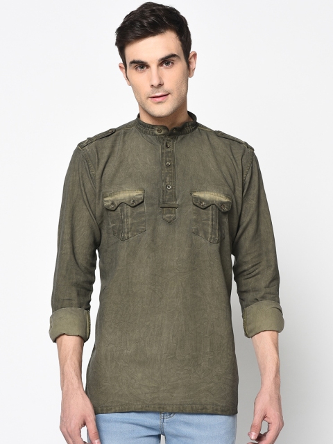 

Duke Men Green Regular Fit Solid Casual Shirt