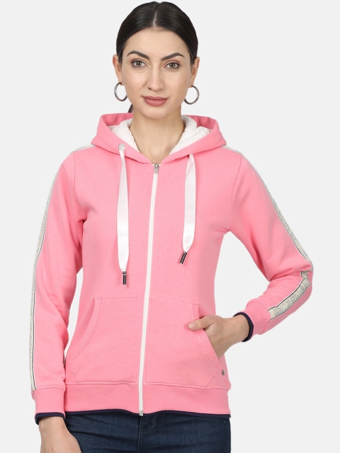 

Monte Carlo Women Pink Solid Hooded Sweatshirt