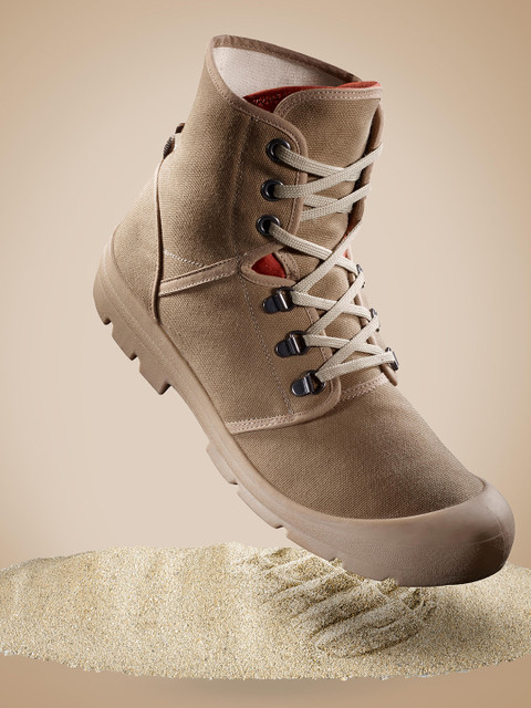 

FORCLAZ By Decathlon Unisex Brown Canvas Mid-Top Sand-Proof Desert Trekking Shoes