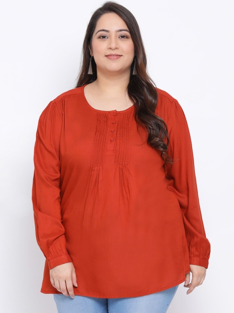 

Oxolloxo Women Rust Orange Solid Top