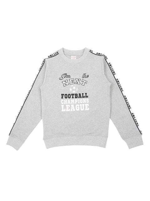 

RAINE AND JAINE Boys Grey Melange Printed Cotton Sweatshirt