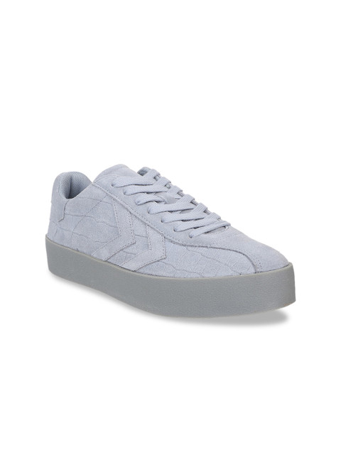 

hummel Women Grey Textured Suede Sneakers