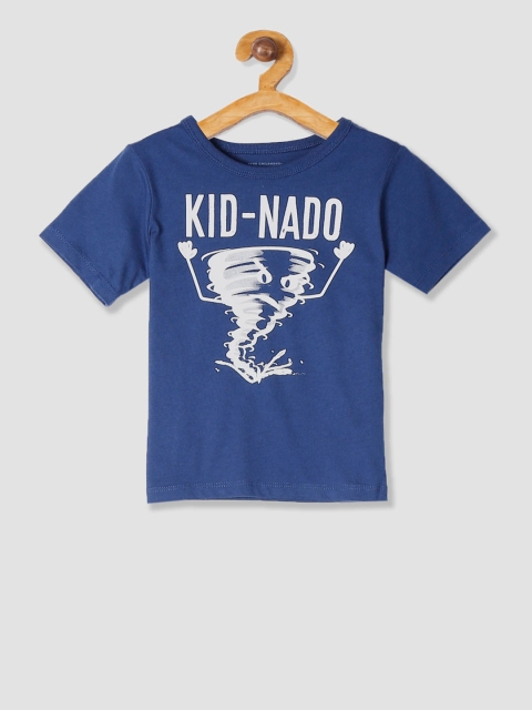 

The Childrens Place Boys Blue Printed Round Neck Cotton T-shirt