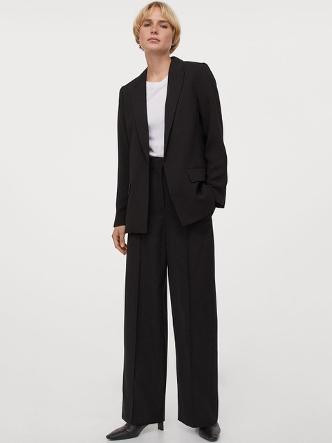 

H&M Women Black Solid Long Sustainable Jacket