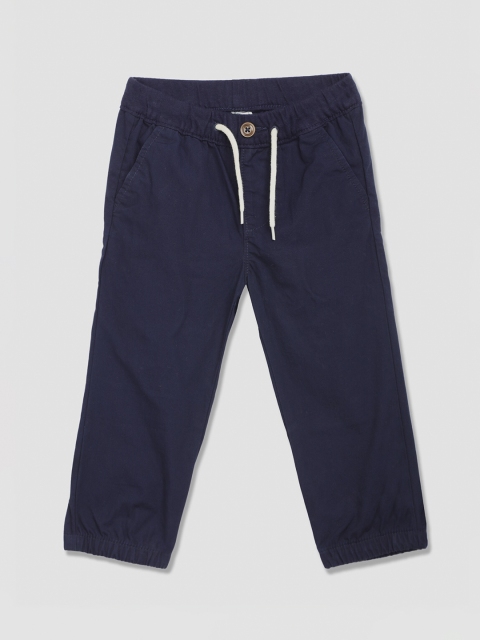 

GAP Boys Navy Blue Solid Poplin Joggers