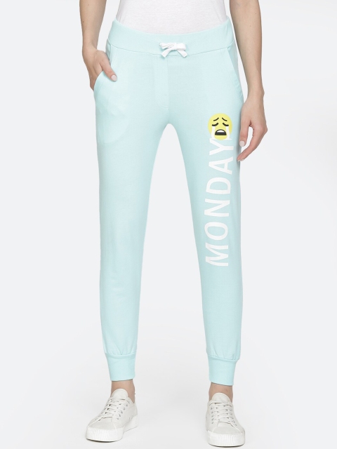

Free Authority Women Blue Emoji Printed Straight-Fit Joggers