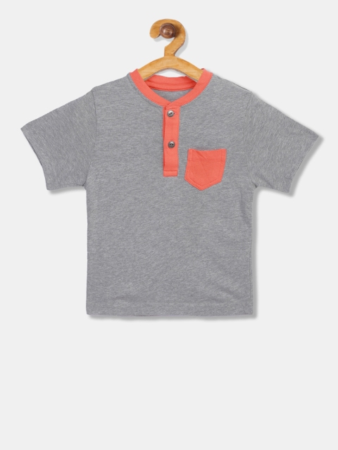 

The Childrens Place Boys Grey Solid Henley Neck T-shirt