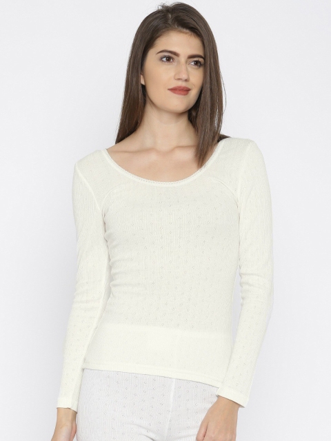 Kanvin Women Off White Thermal Top