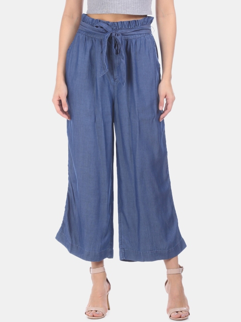 

GAP Women Blue Regular Fit Solid Regular Trousers