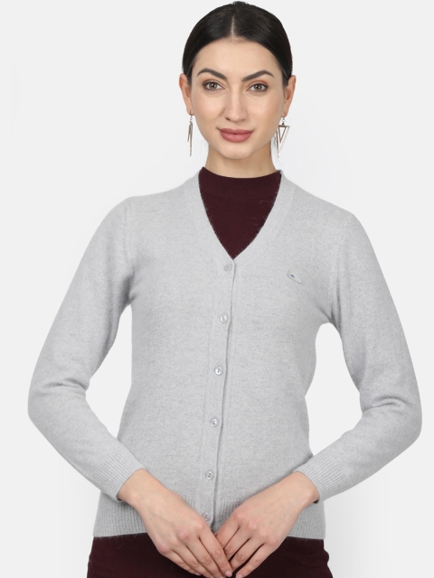 

Monte Carlo Women Grey Solid Woollen Cardigan