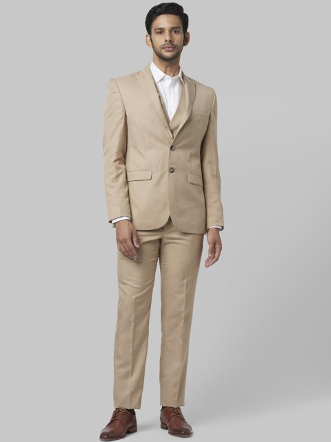 

Park Avenue Men Khaki-Coloured Solid Super Slim-Fit Single-Breasted Formal Suit