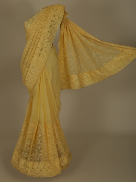 

Pothys Yellow Embellished Net Saree