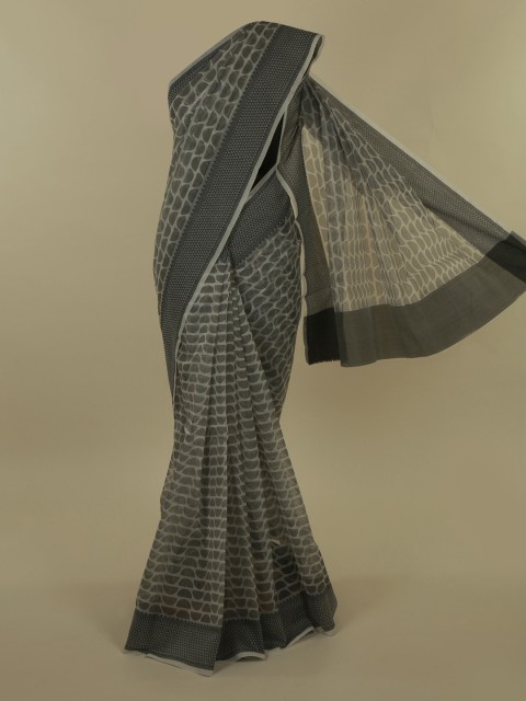 

Pothys Beige & Black Supernet Printed Saree