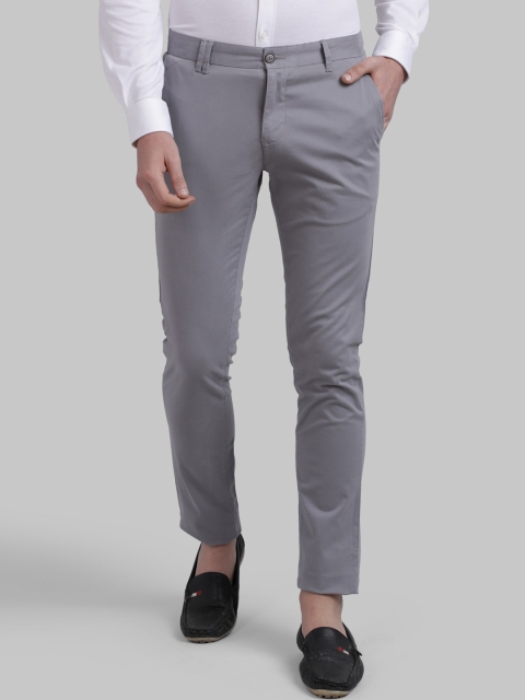 

Parx Men Grey Skinny Fit Solid Regular Trousers