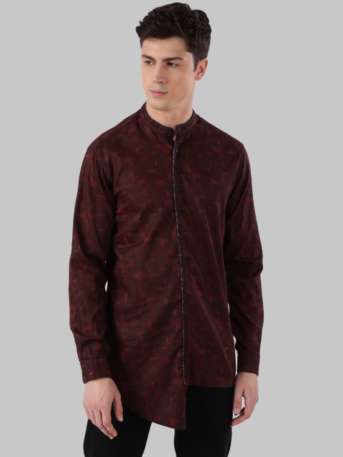 

Ethnix by Raymond Men Maroon Woven Design Straight Kurta