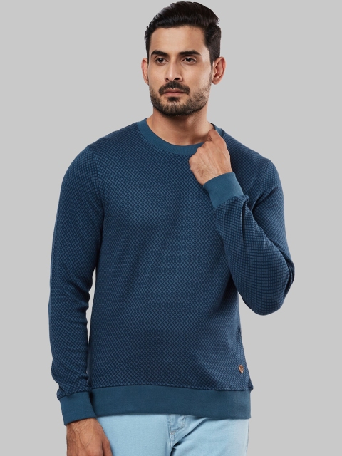 

Raymond Men Blue Solid Sweatshirt