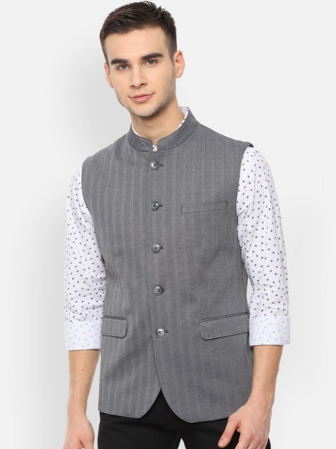 

Louis Philippe Men Grey & Black Checked Waistcoat
