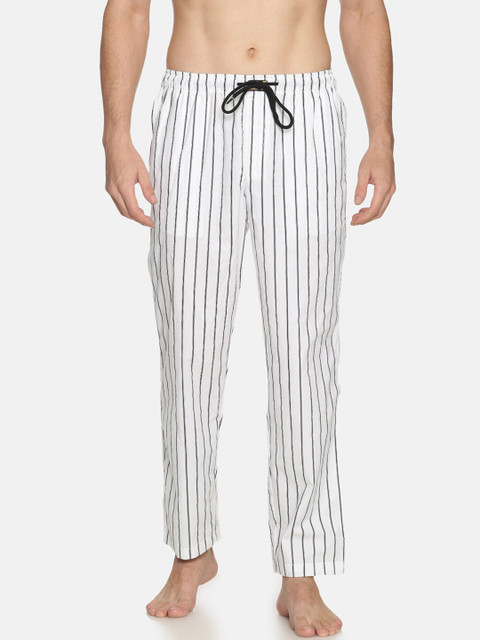 

Bene Kleed Men White & Black Striped Lounge Pants