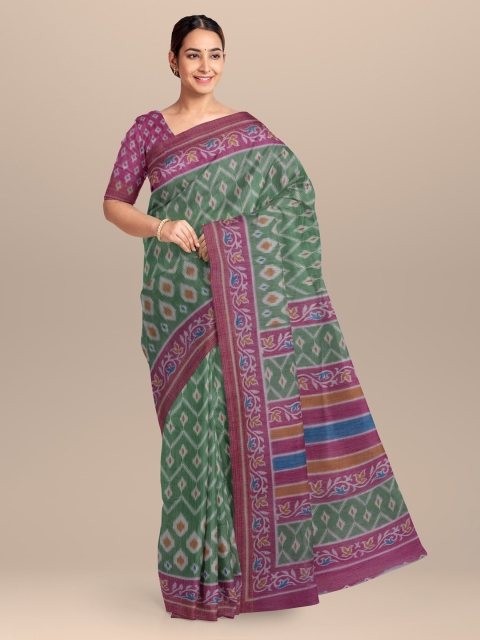 

KLM Fashion Mall Green Printed Saree