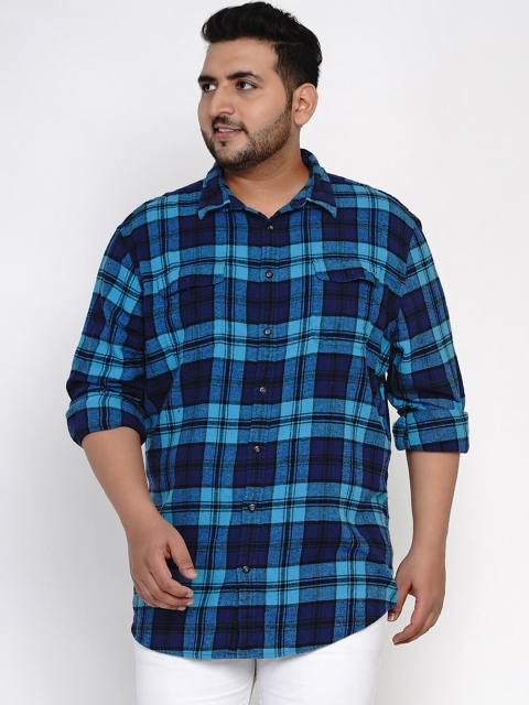 

Santonio Men Violet Regular Fit Checked Casual Shirt