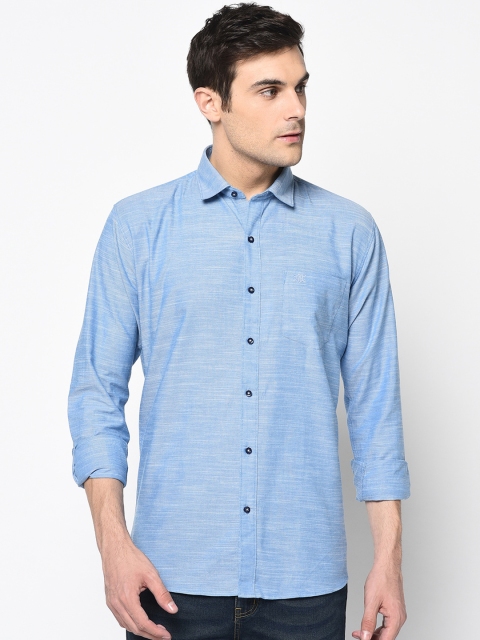 

Duke Men Blue Regular Fit Solid Casual Shirt