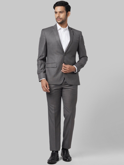 

Park Avenue Men Grey Solid Single-Breasted Formal Suit
