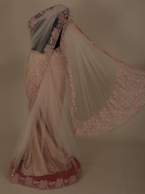 

Pothys Pink Solid Jute Silk Saree