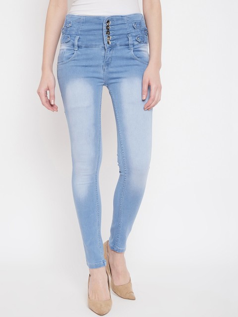 

Purple Feather Women Blue Skinny Fit High-Rise Clean Look Jeans