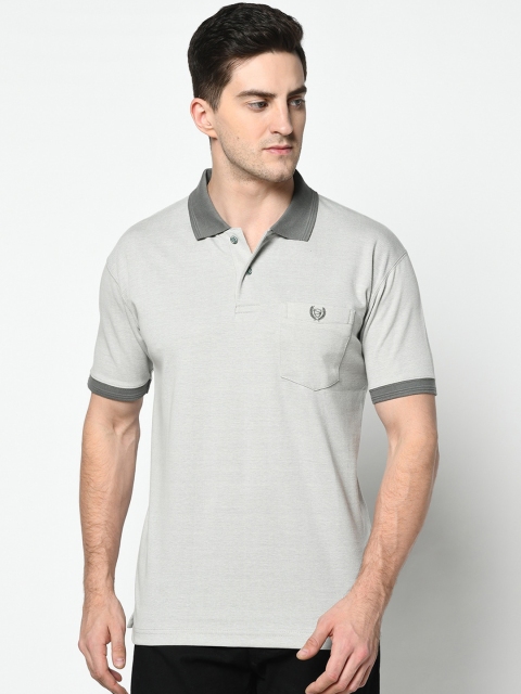 

Duke Men Grey Solid Polo Collar T-shirt