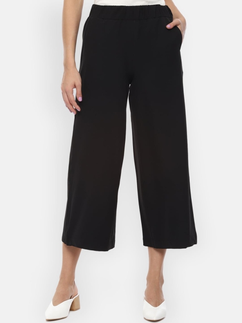 

Van Heusen Woman Women Black Regular Fit Solid Culottes