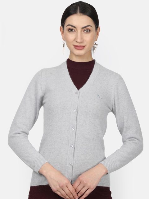 

Monte Carlo Women Grey Solid Woolen Cardigan