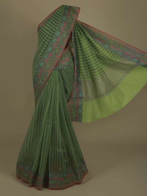 

Pothys Green Printed Supernet Saree