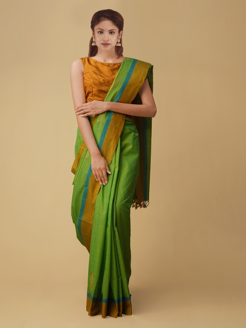 

Unnati Silks Green Woven Design Saree