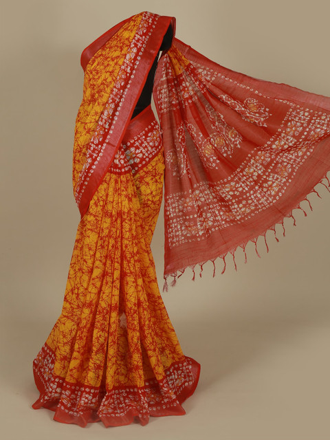

Pothys Yellow Printed Saree