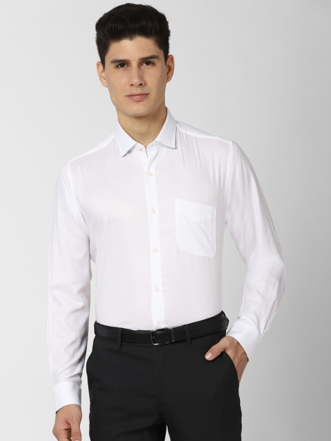 

Peter England Elite Men White Slim Fit Solid Casual Shirt