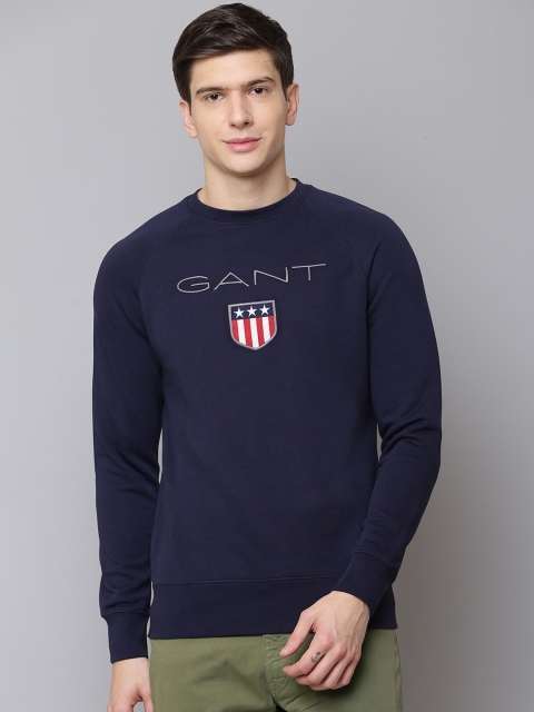 

GANT Men Blue Printed Sweatshirt