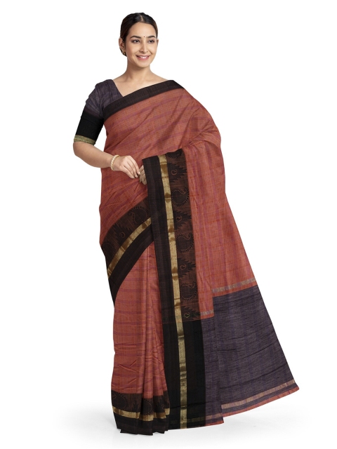 

KLM Fashion Mall Brown Woven Design Saree
