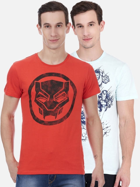

Free Authority Men Pack Of 2 Avengers Printed Round Neck T-shirt, Blue