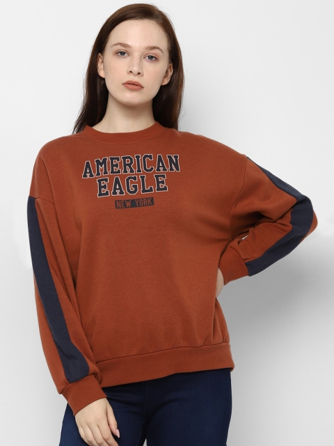 

AMERICAN EAGLE OUTFITTERS Women Brown Printed Pullover