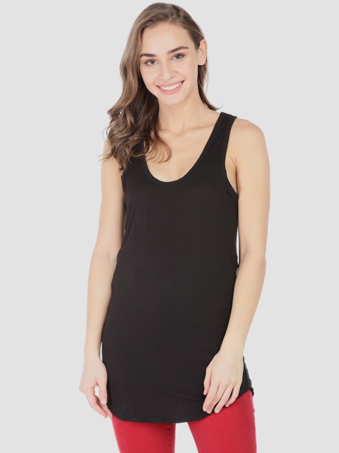 

GAP Women Black Solid Scoop Neck T-shirt
