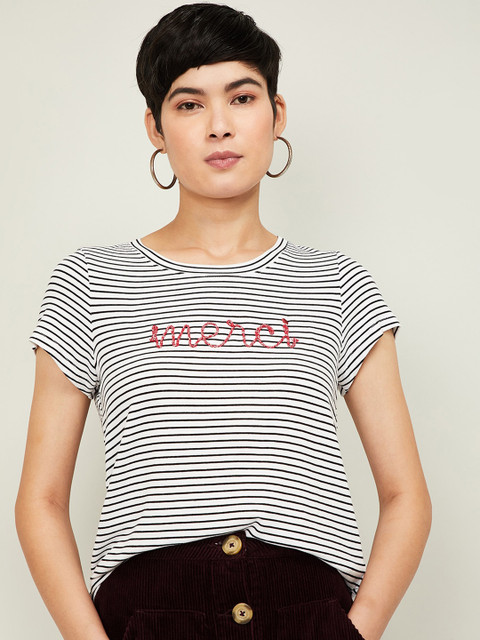 

Fame Forever by Lifestyle Women Black Striped Top