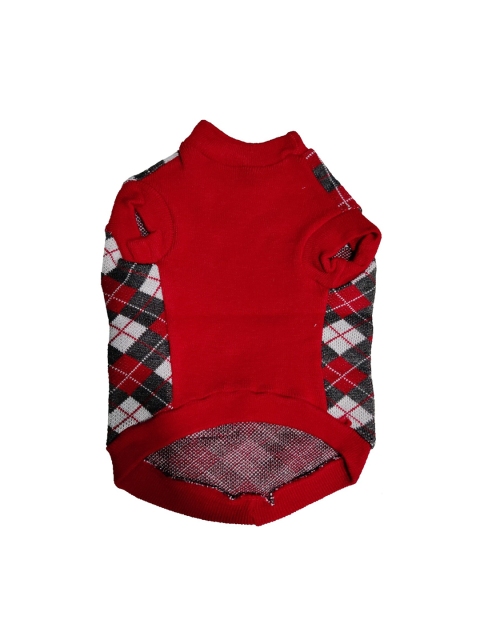 

PETS EMPIRE Red & Black Checked Dog Sweater